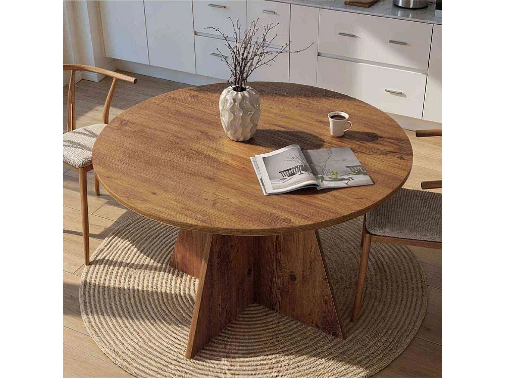 Table à manger ronde en aggloméré Virella