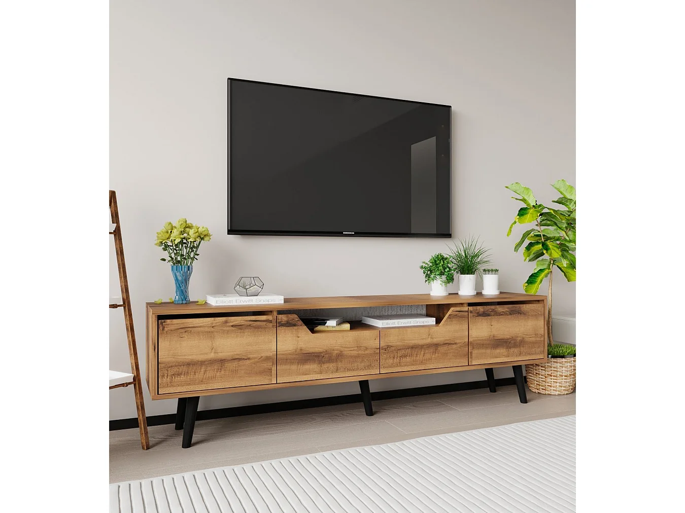 Meuble TV en aggloméré 180 x 29.8 x 48 cm Roma