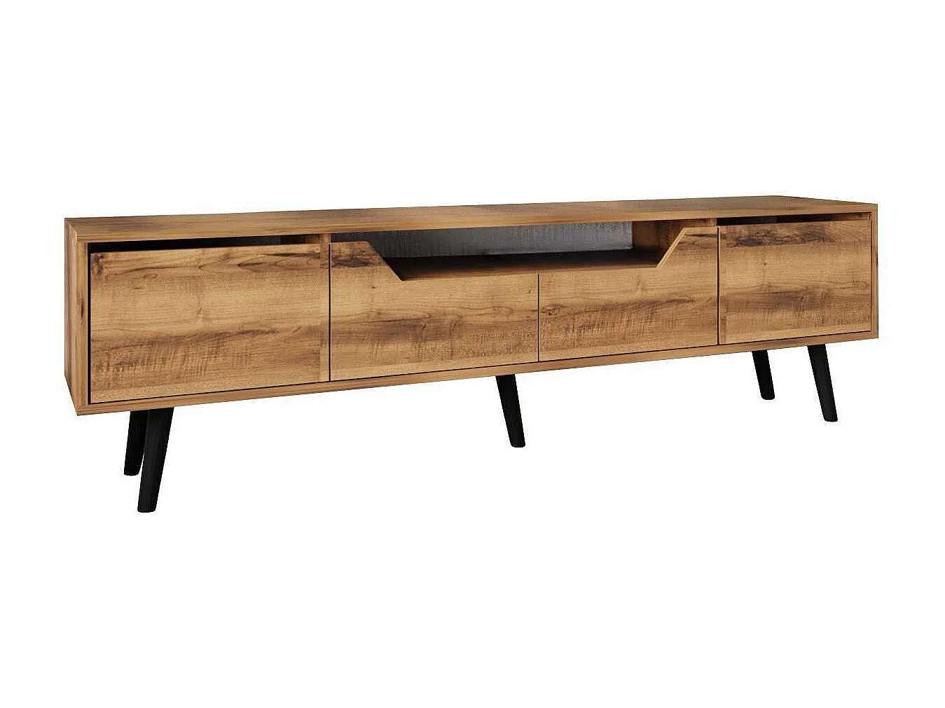 Mueble de TV – 180 cm – Nogal – Tablero aglomerado revestido de melamina