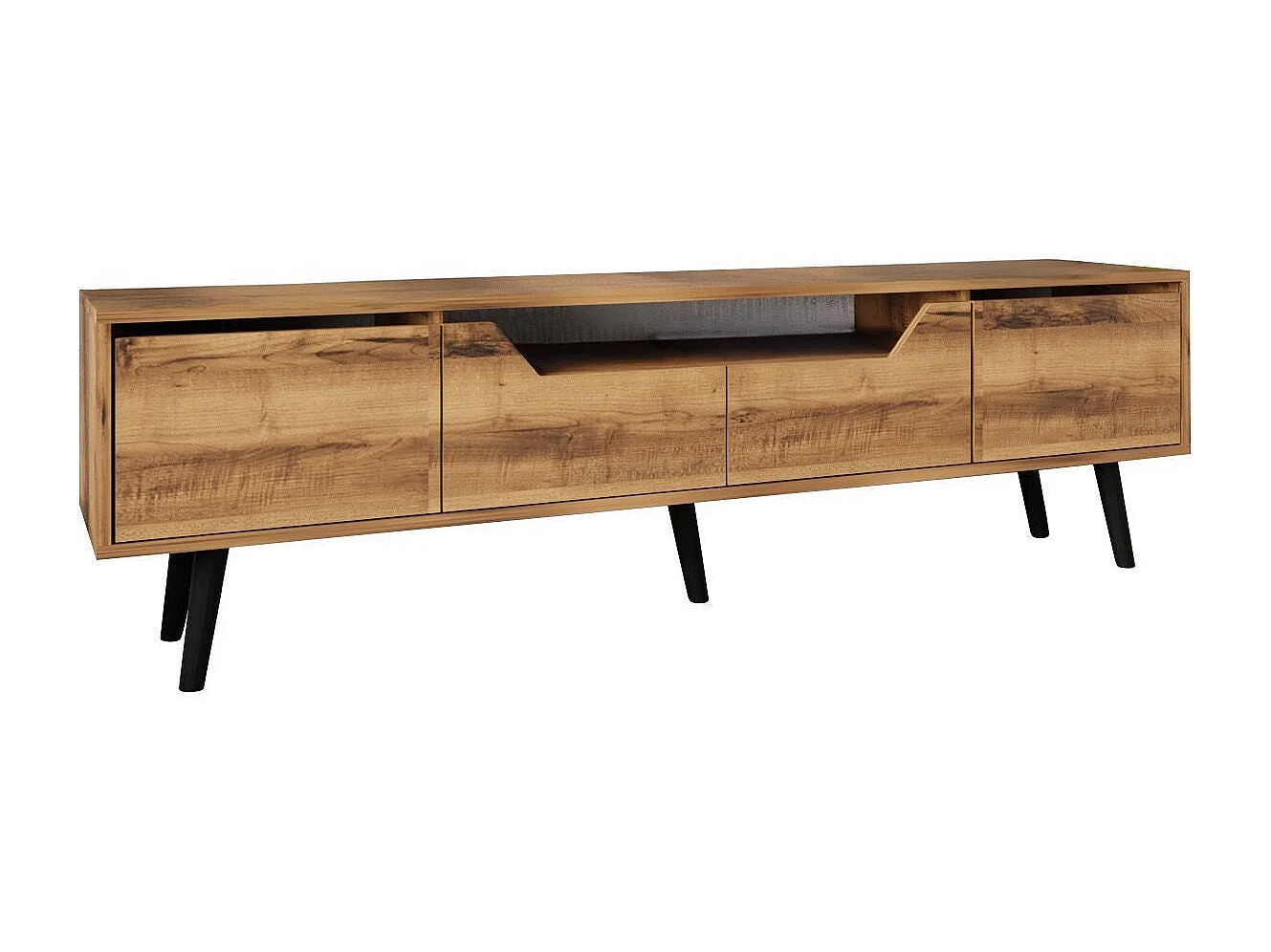 Mueble de TV – 180 cm – Nogal – Tablero aglomerado revestido de melamina