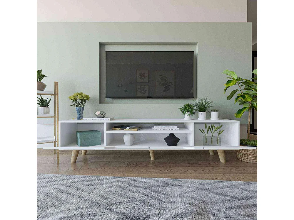 Mueble de TV – 180 cm – Blanco – Aglomerado