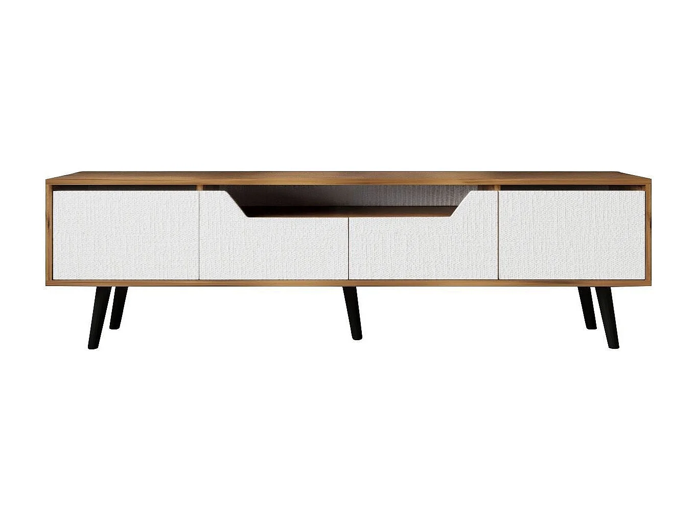 Mueble de TV – 180 cm – Nogal y Blanco – Aglomerado con melamina