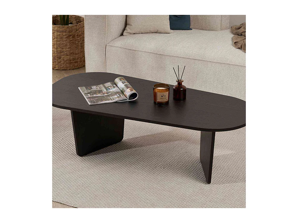 Table basse ovale en aggloméré Ovalis