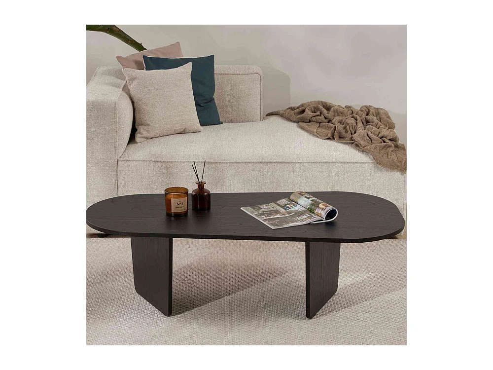 Table basse ovale en aggloméré Ovalis