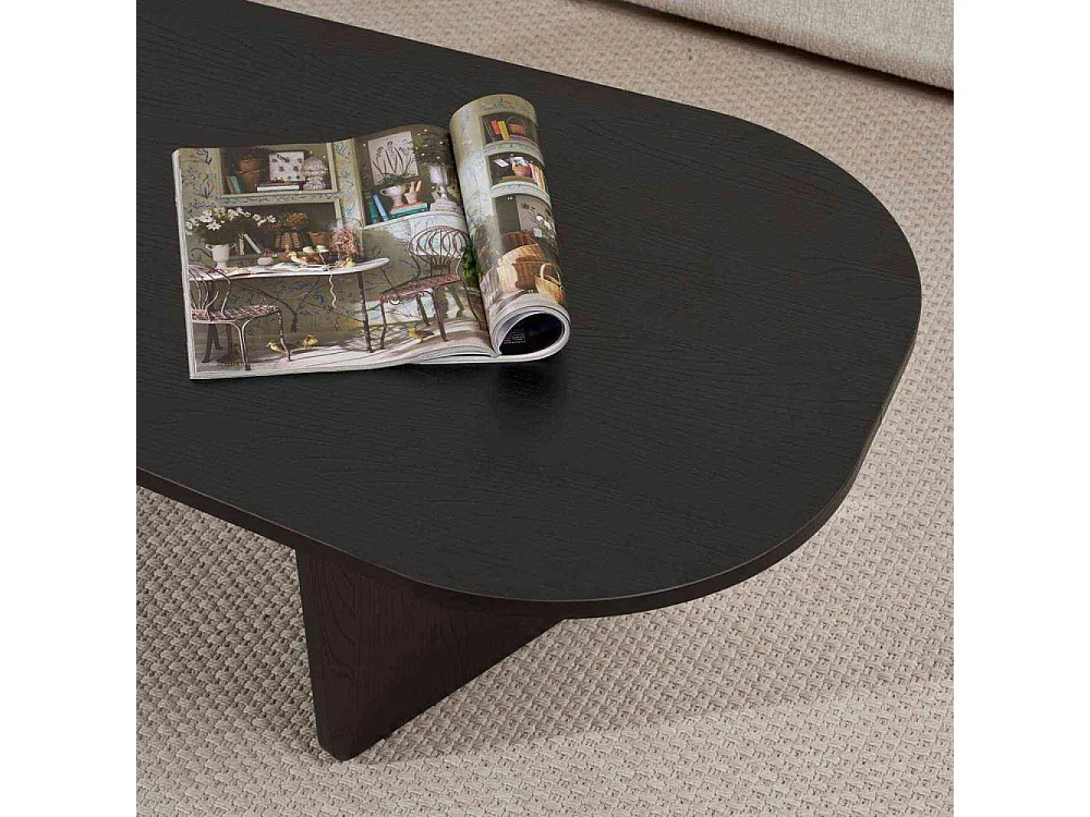 Table basse ovale en aggloméré Ovalis