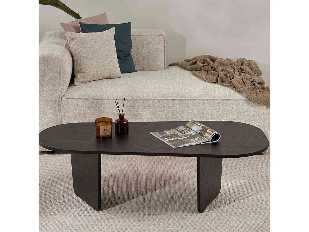 Table basse ovale en aggloméré Ovalis