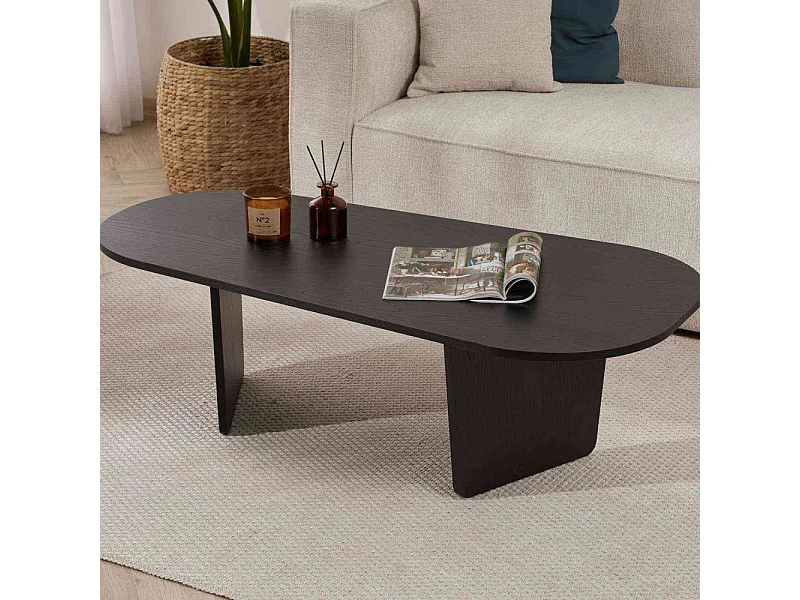 Table basse ovale en aggloméré Ovalis