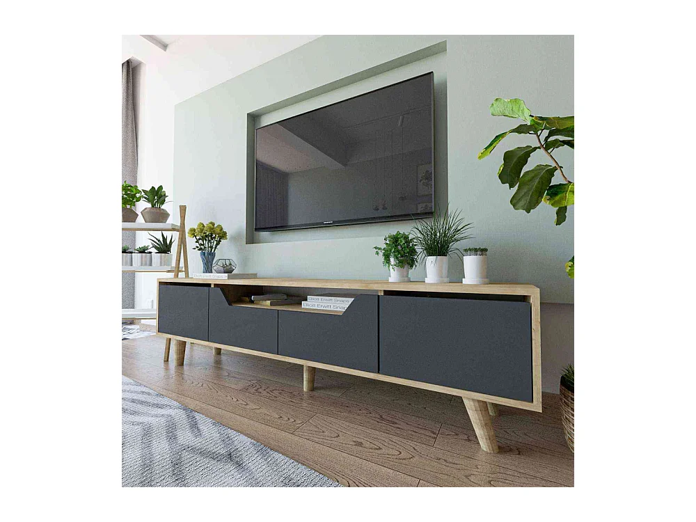 Meuble TV en aggloméré 180 x 29.8 x 48 cm Roma