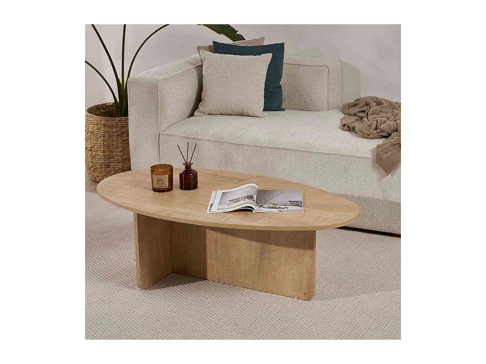 Table basse ovale en aggloméré Orba