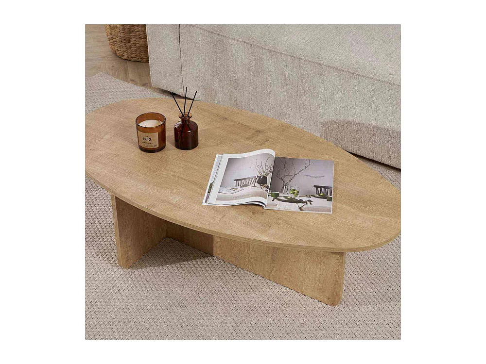 Table basse ovale en aggloméré Orba