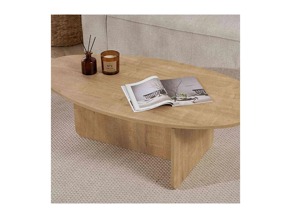 Table basse ovale en aggloméré Orba