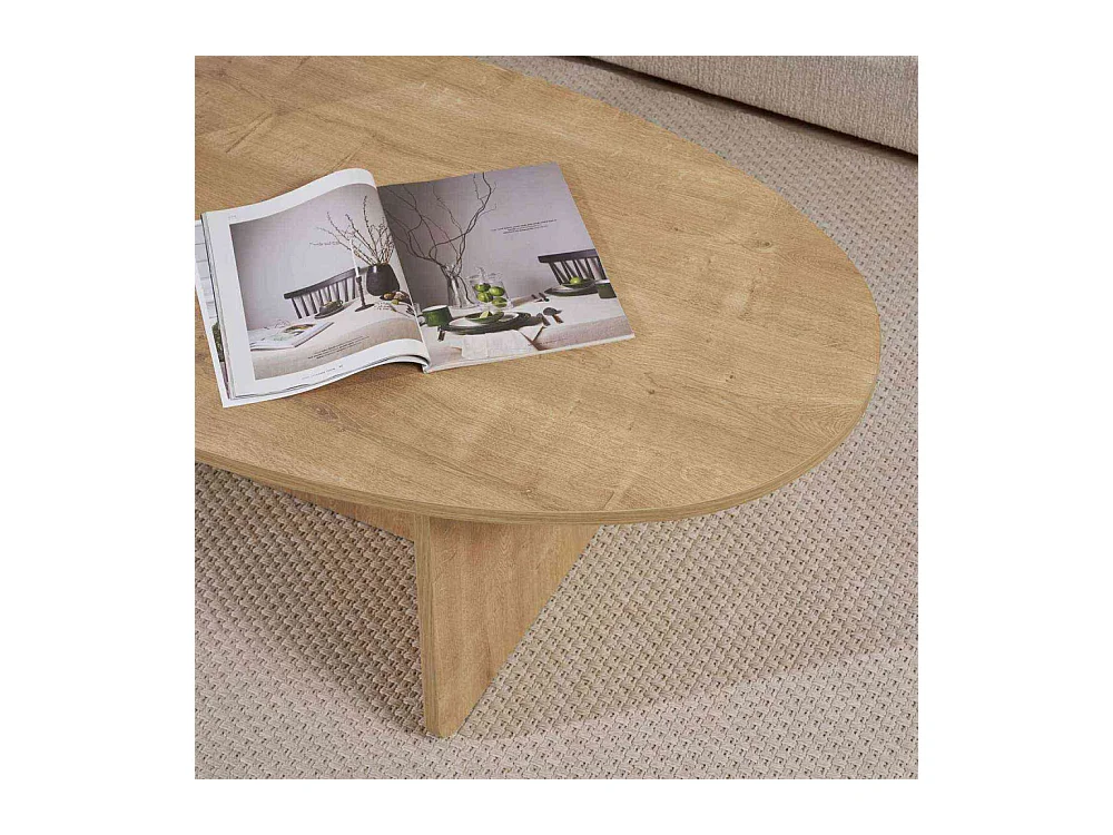 Table basse ovale en aggloméré Orba