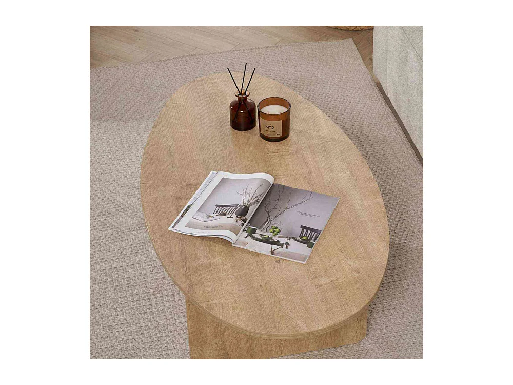 Table basse ovale en aggloméré Orba