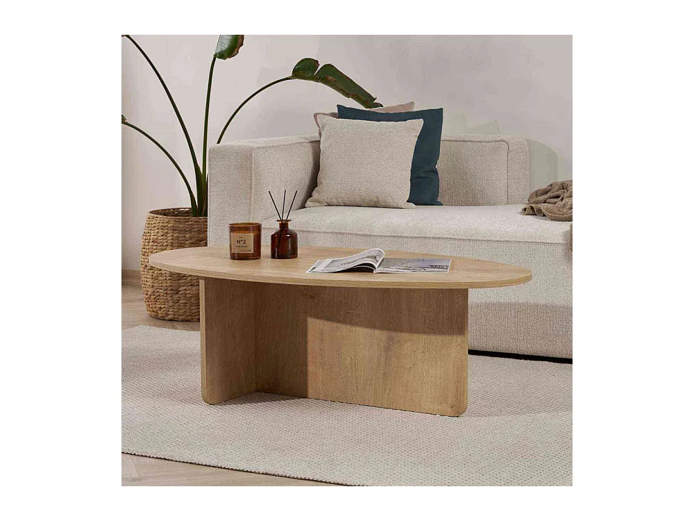 Table basse ovale en aggloméré Orba