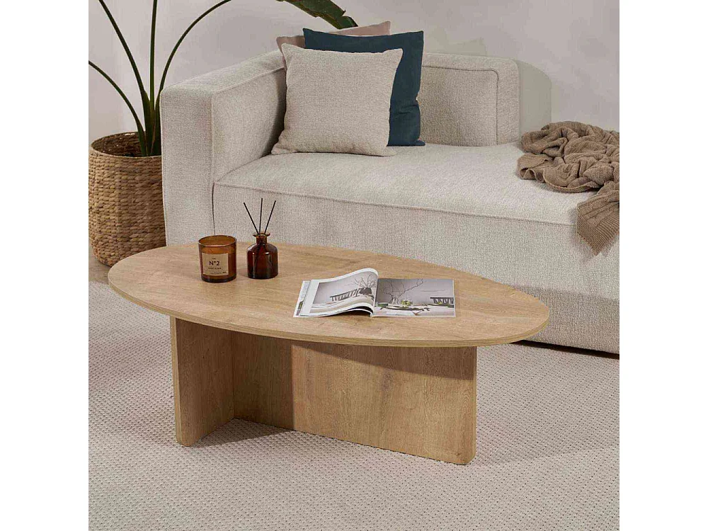 Table basse ovale en aggloméré Orba