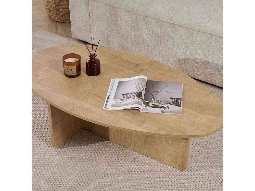 Table basse ovale en aggloméré Orba