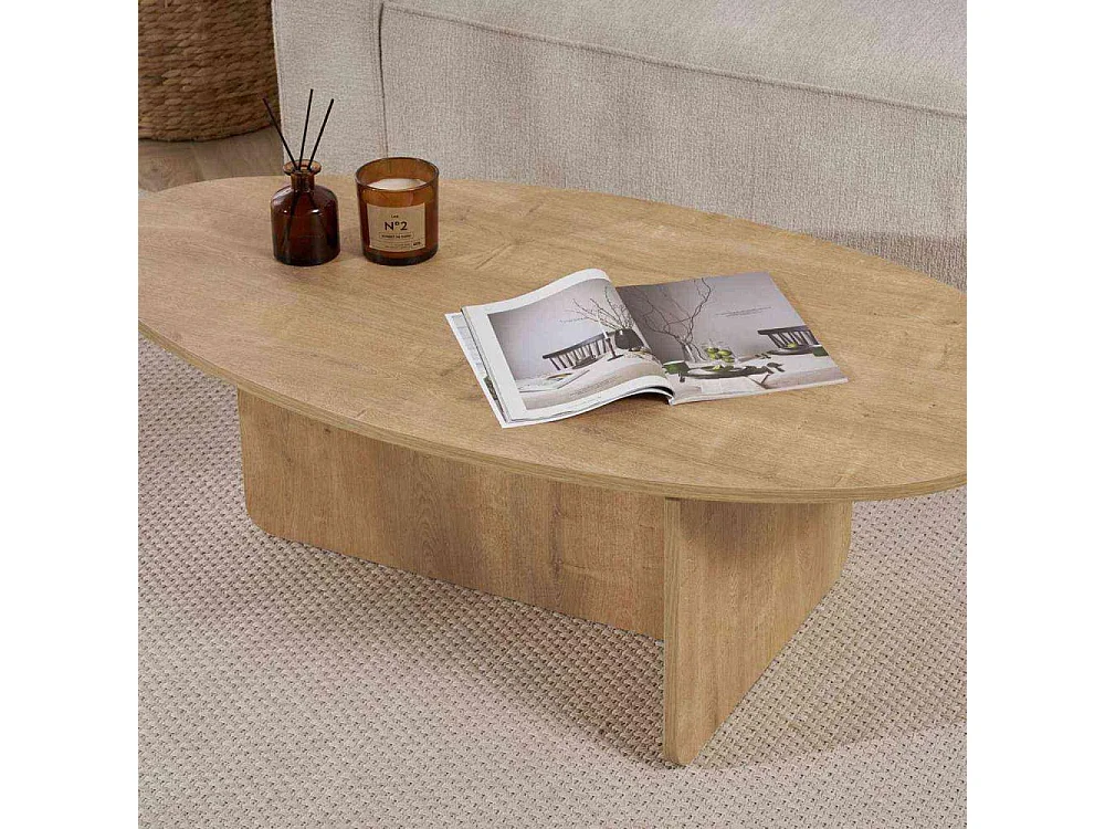 Table basse ovale en aggloméré Orba