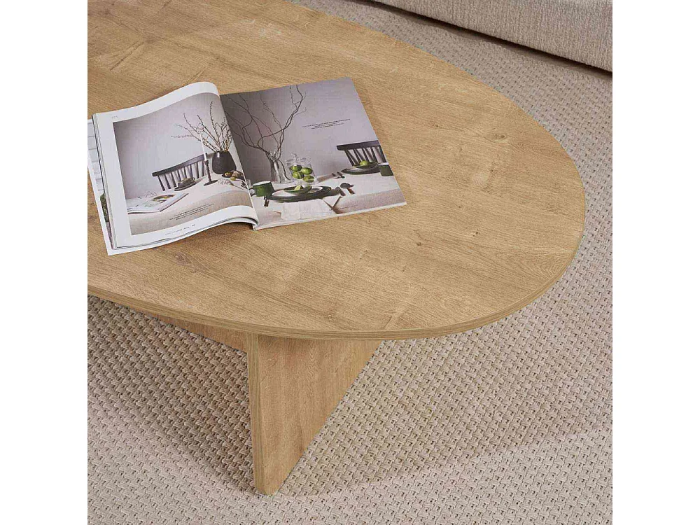 Table basse ovale en aggloméré Orba