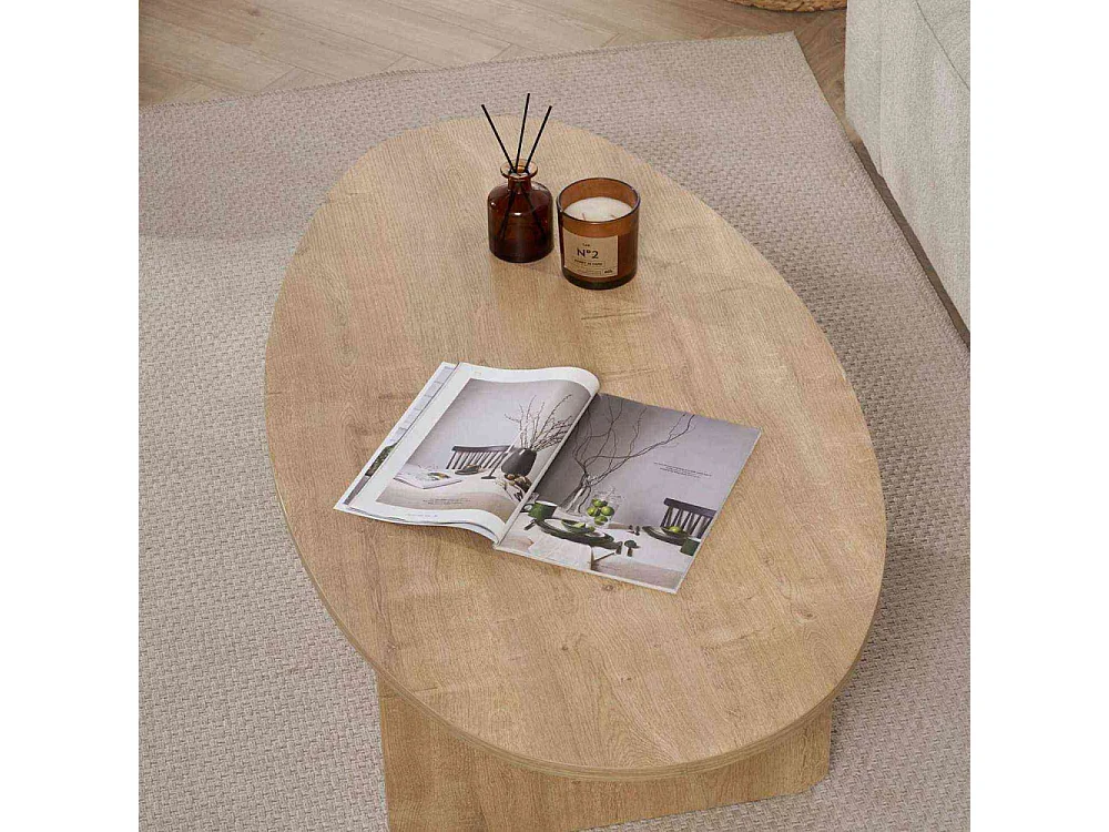 Table basse ovale en aggloméré Orba