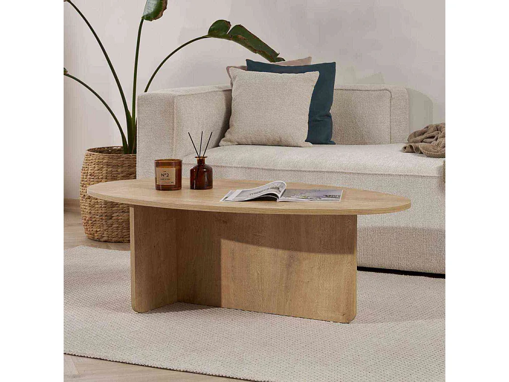 Table basse ovale en aggloméré Orba