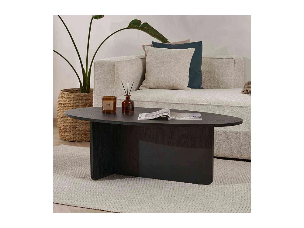 Table basse ovale en aggloméré Orba