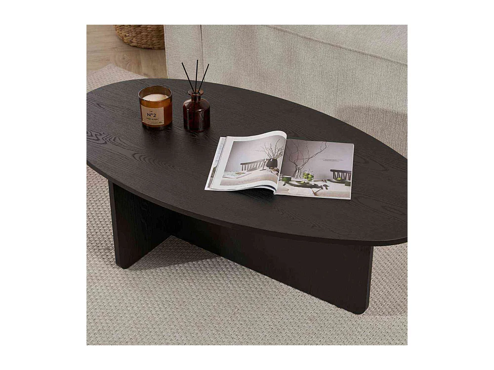 Table basse ovale en aggloméré Orba