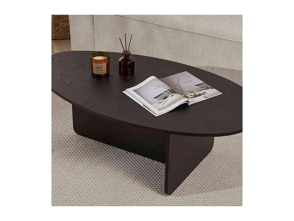 Table basse ovale en aggloméré Orba