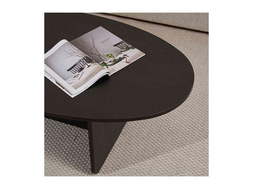 Table basse ovale en aggloméré Orba