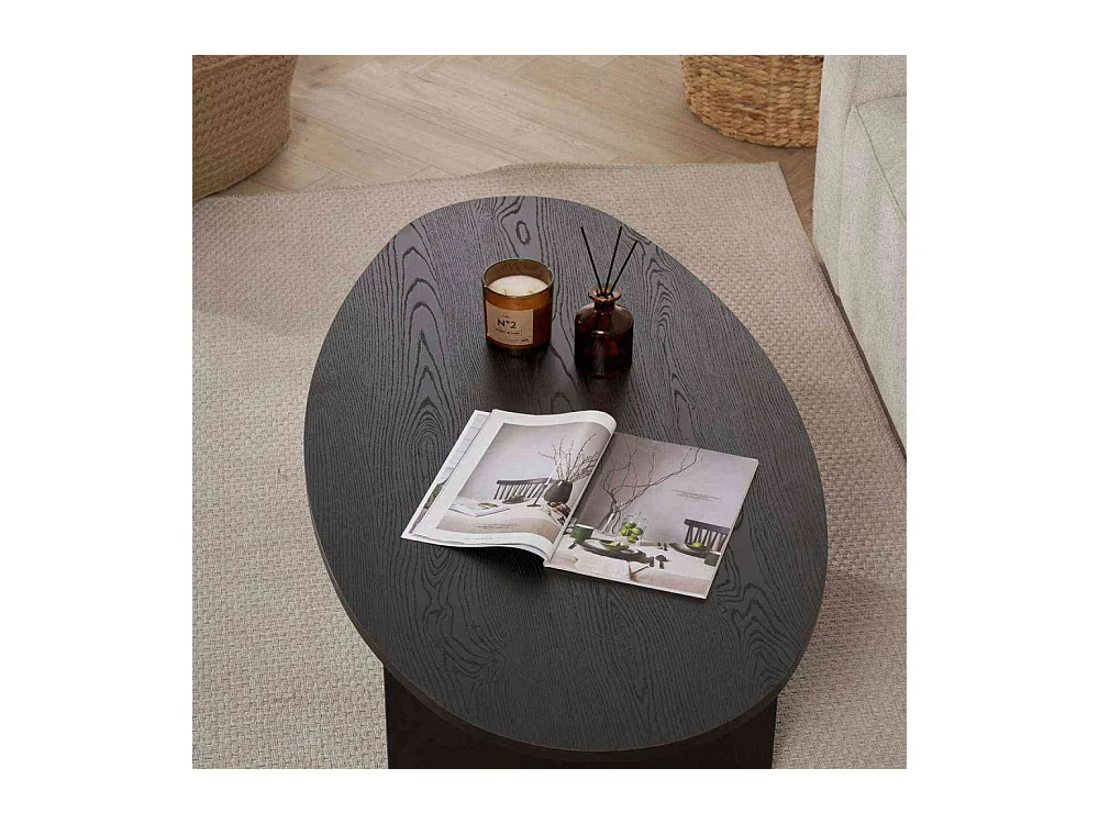 Table basse ovale en aggloméré Orba