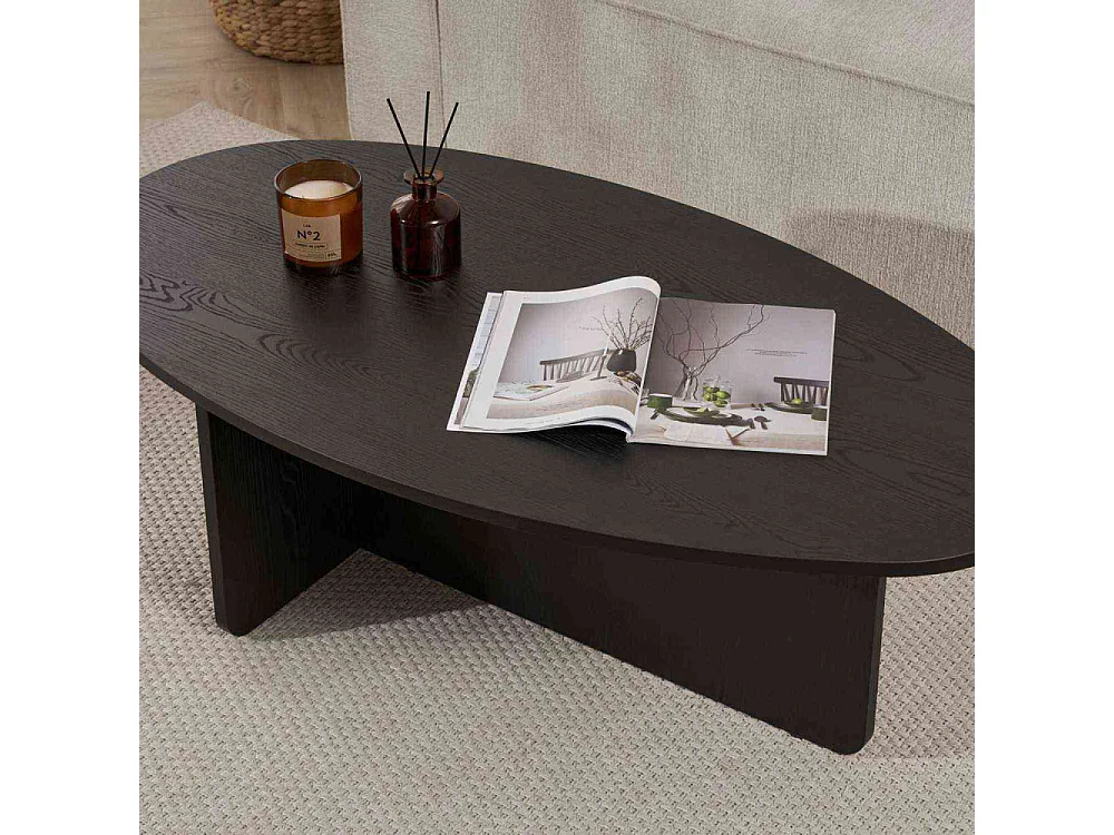 Table basse ovale en aggloméré Orba