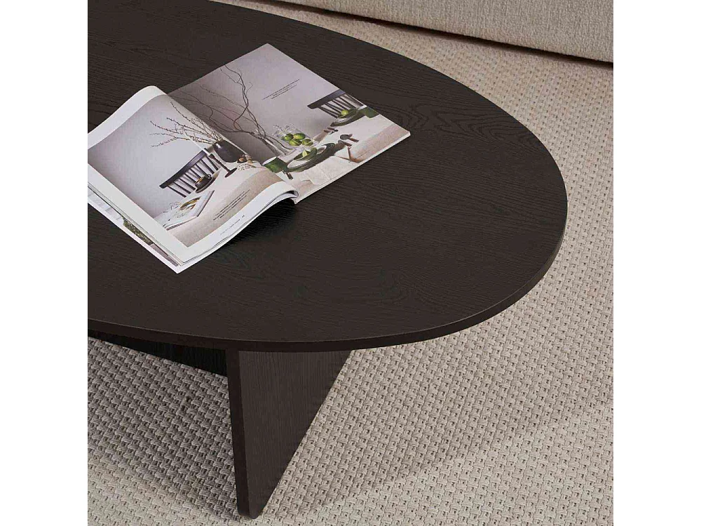 Table basse ovale en aggloméré Orba