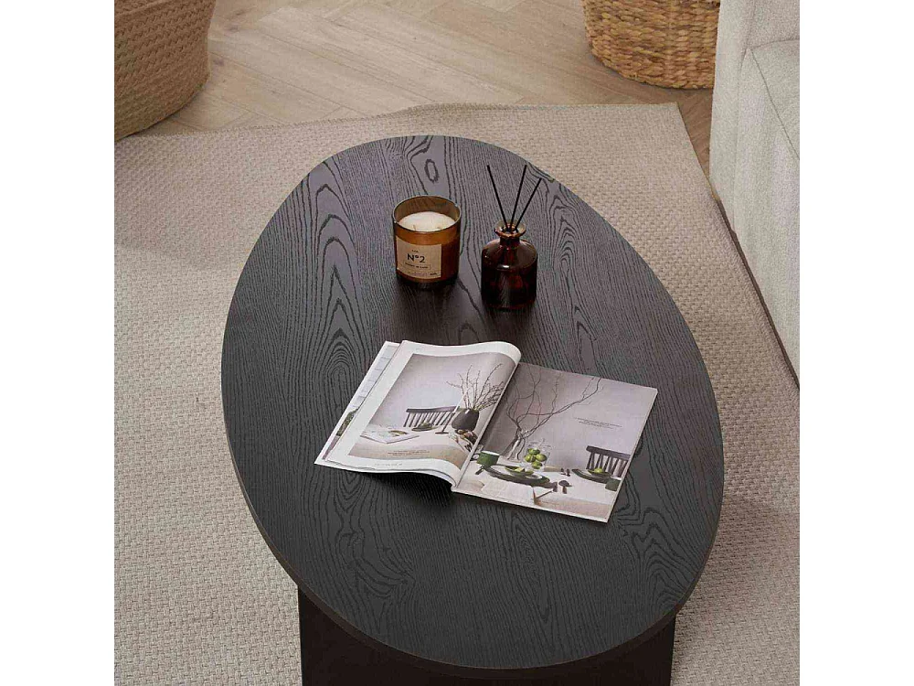 Table basse ovale en aggloméré Orba