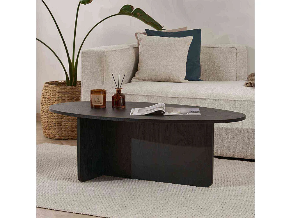 Table basse ovale en aggloméré Orba