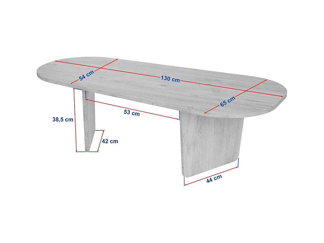 Table basse ovale en aggloméré Ovalis