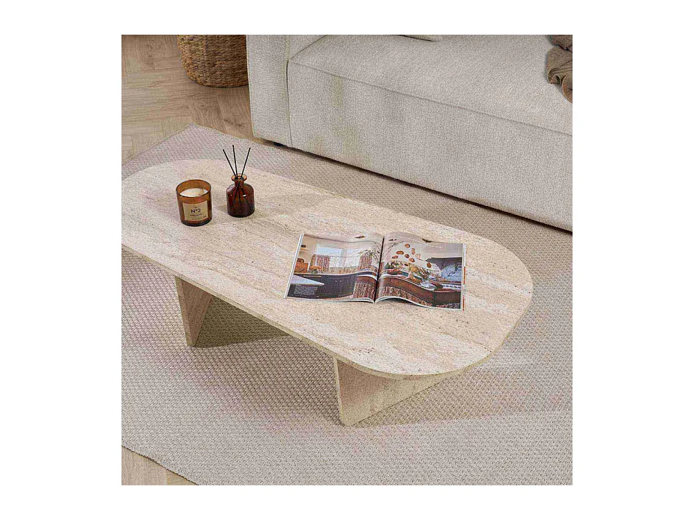 Table basse ovale en aggloméré Ovalis