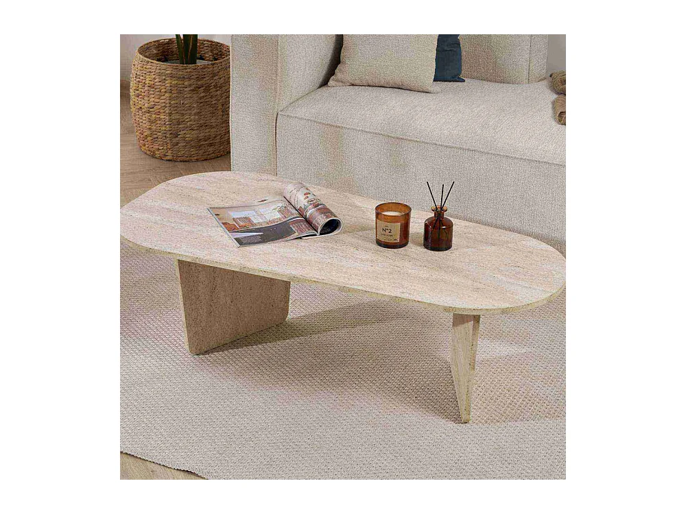 Table basse ovale en aggloméré Ovalis