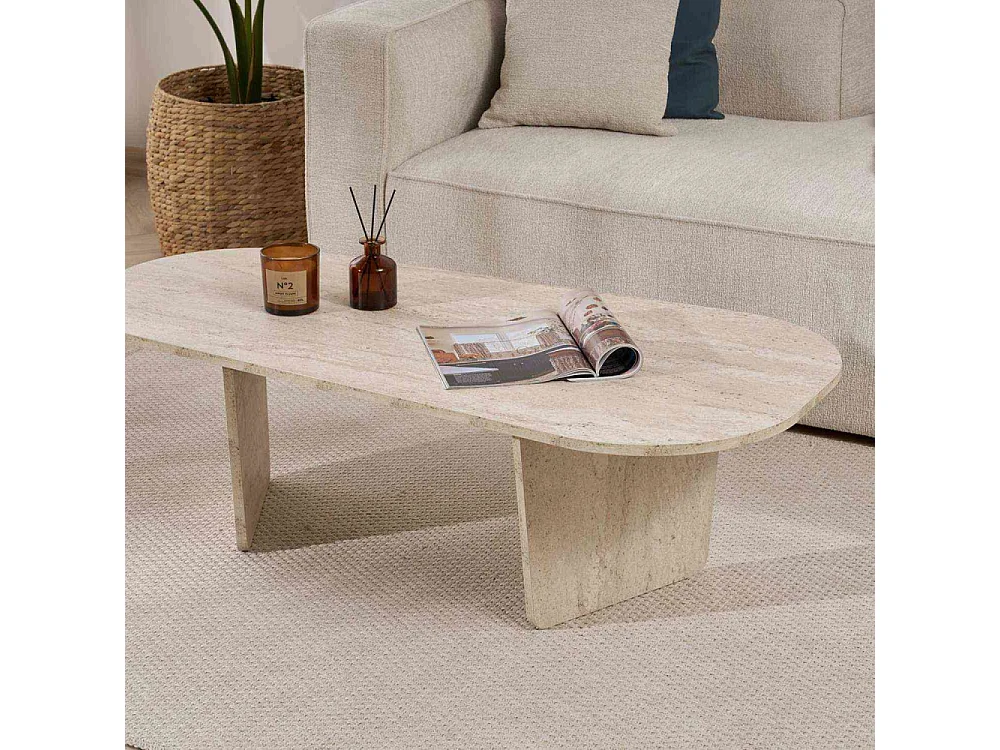 Table basse ovale en aggloméré Ovalis