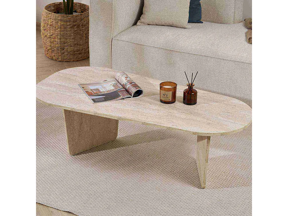 Table basse ovale en aggloméré Ovalis