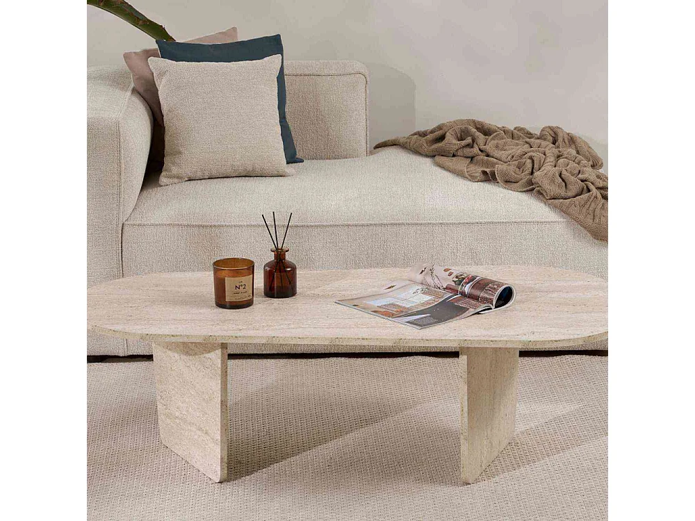 Table basse ovale en aggloméré Ovalis