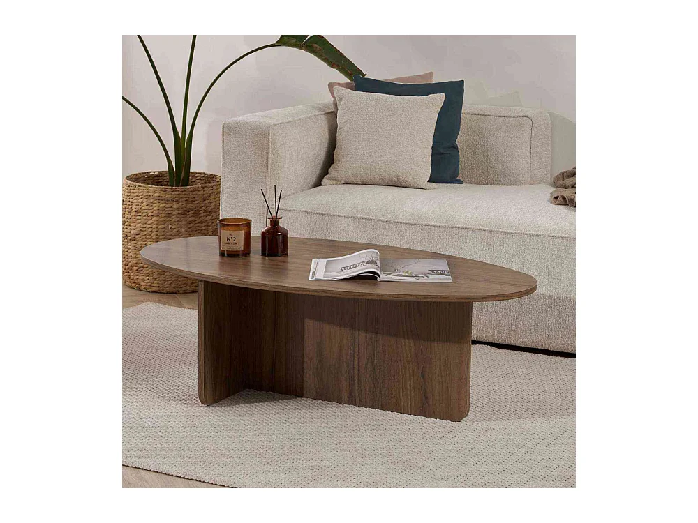 Table basse ovale en aggloméré Orba