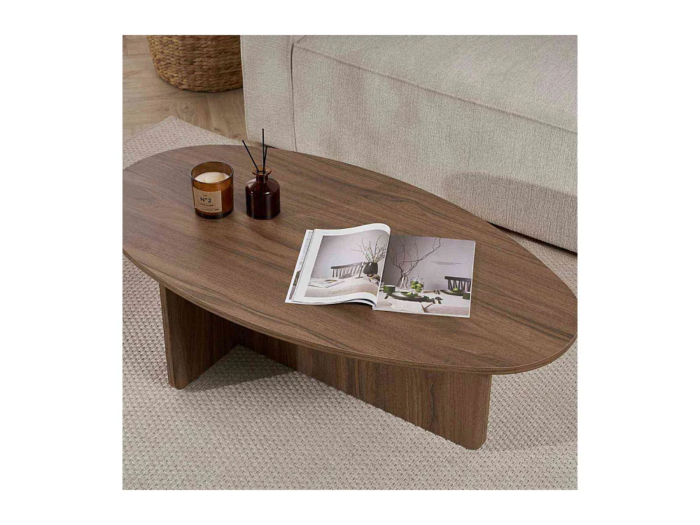 Table basse ovale en aggloméré Orba