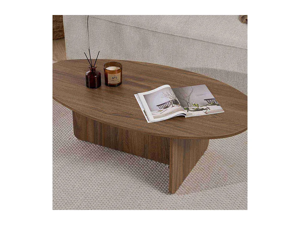 Table basse ovale en aggloméré Orba