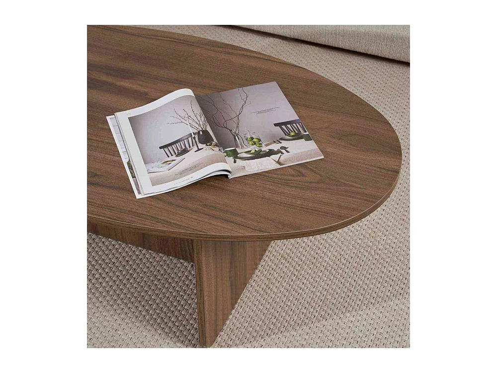 Table basse ovale en aggloméré Orba