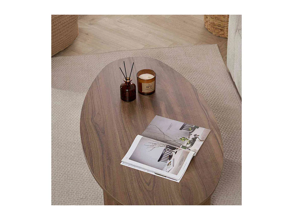 Table basse ovale en aggloméré Orba