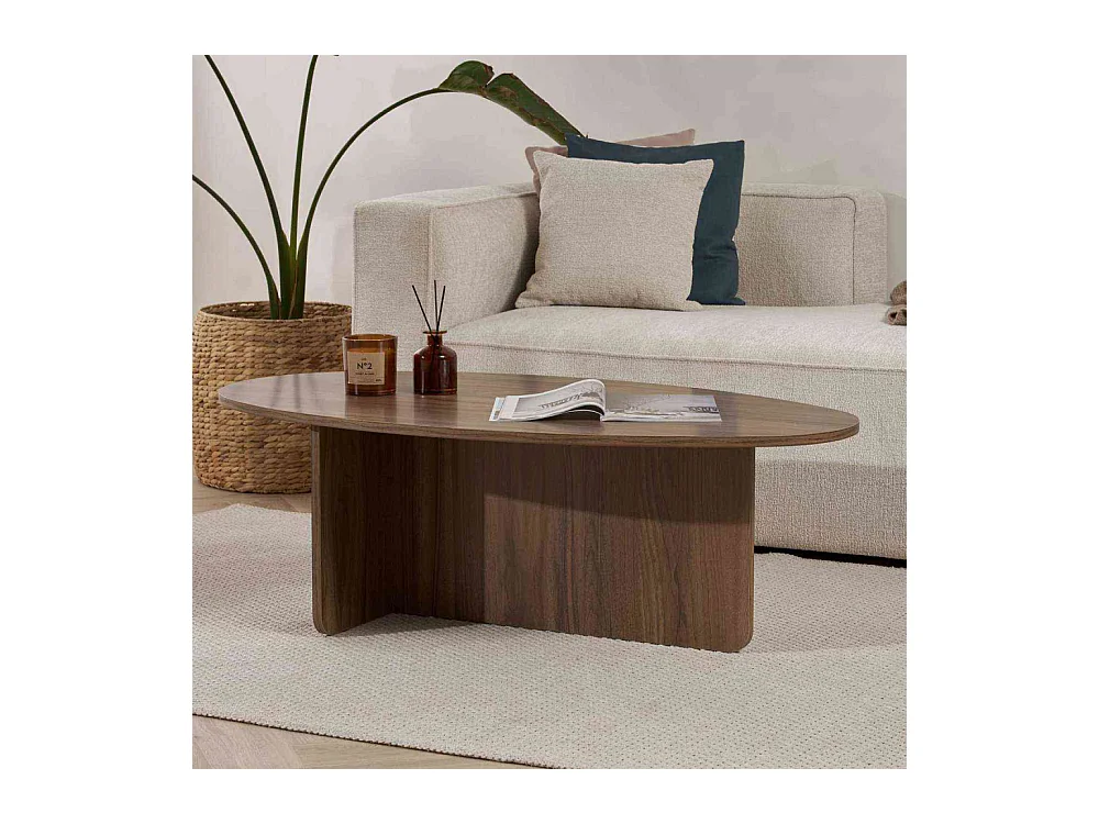 Table basse ovale en aggloméré Orba