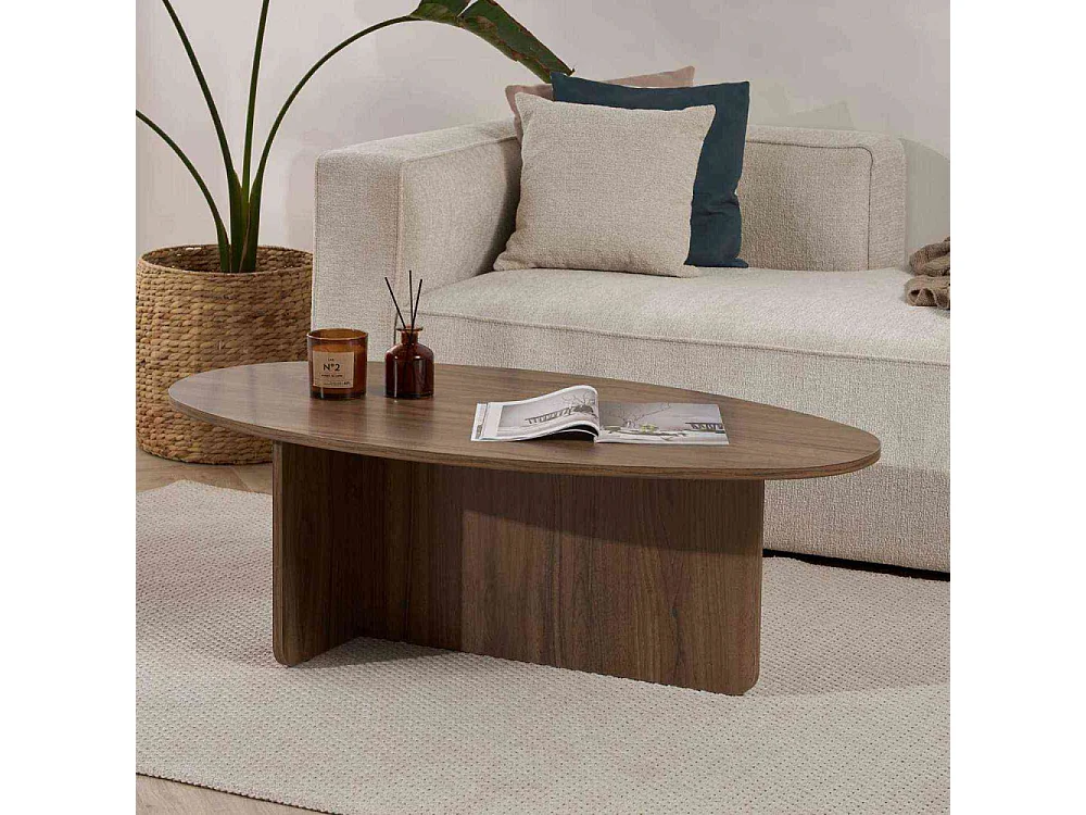 Table basse ovale en aggloméré Orba