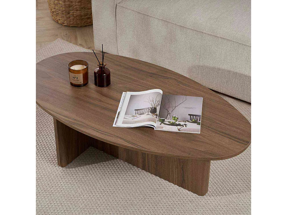 Table basse ovale en aggloméré Orba