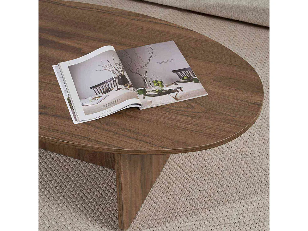 Table basse ovale en aggloméré Orba