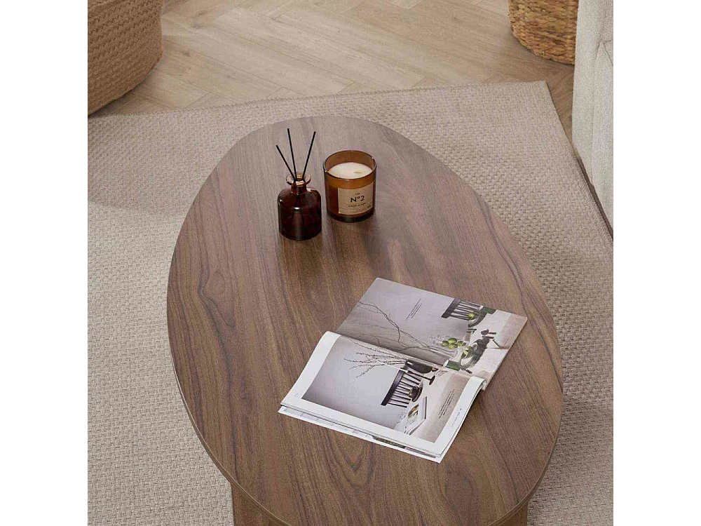 Table basse ovale en aggloméré Orba