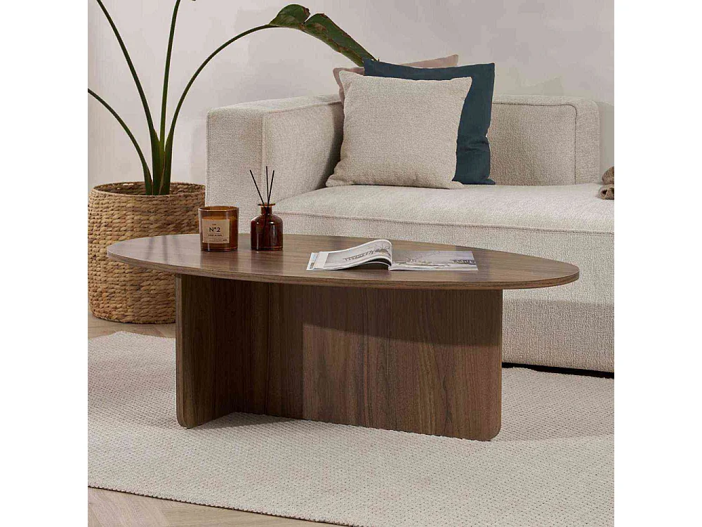 Table basse ovale en aggloméré Orba